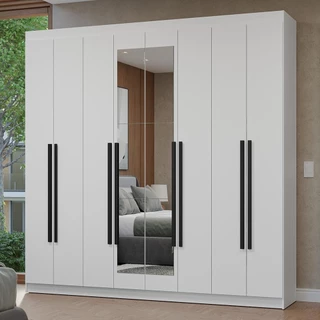Guarda-Roupa Casal 8 Portas Batentes com Espelho Netuno Madesa B em Oferta na Shopee