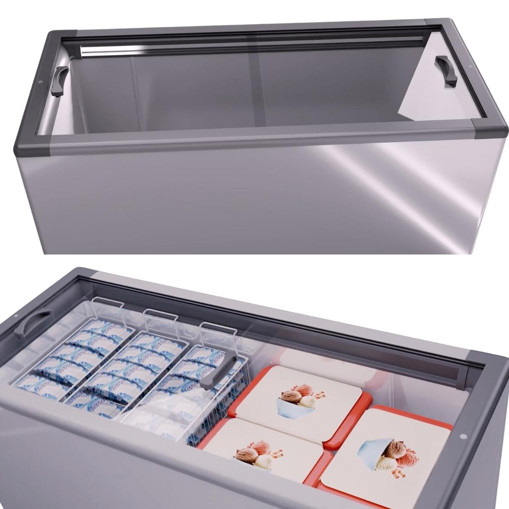 チビゴン　冷蔵庫 Freezer Horizontal 411 Litros Tampa de Vidro Deslizante HCEB411