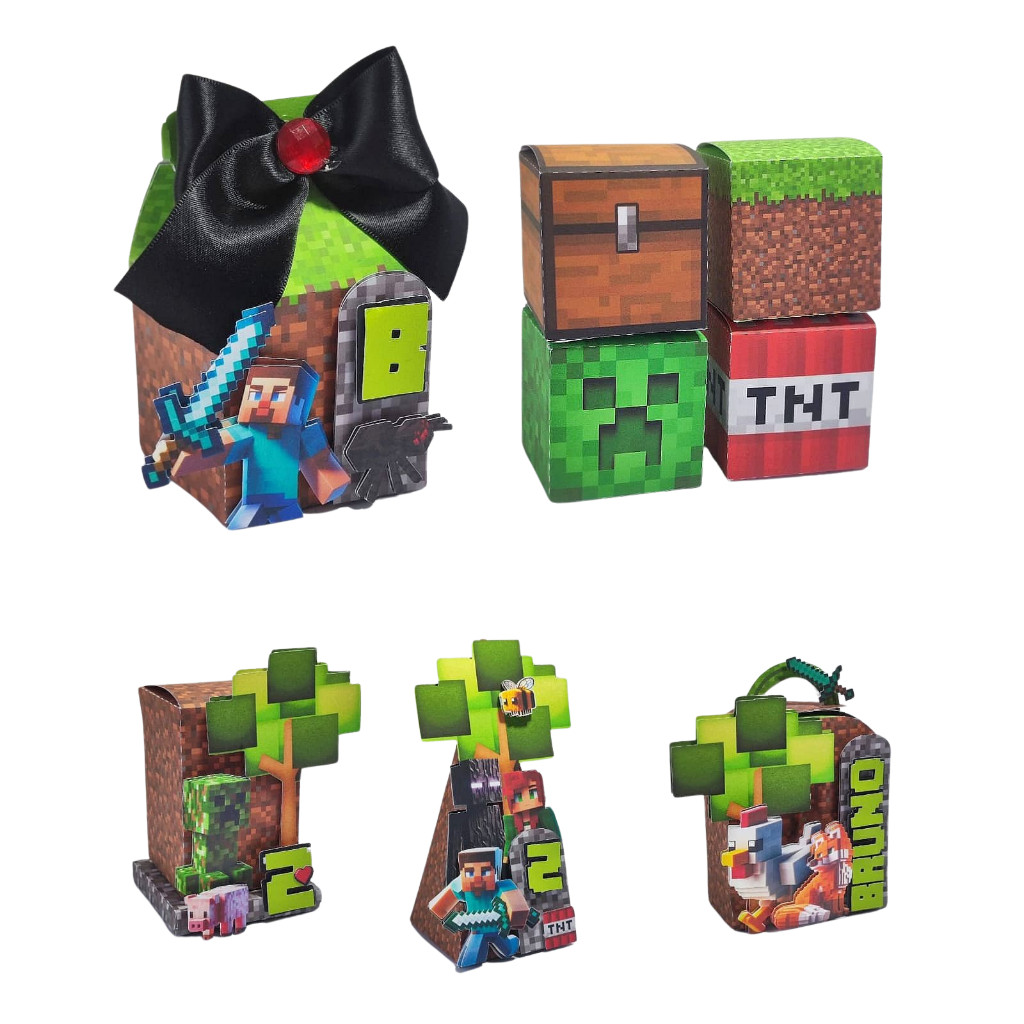 KIT 150 UNIDADES MINECRAFT - LEMBRANCINHA | Shopee Brasil