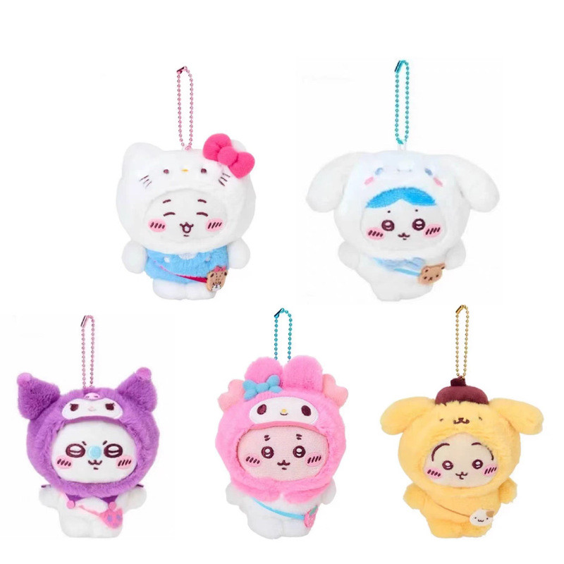 Chiikawa X Sanrio Series Hachiware Usagi Plushie Toy Hello Kitty
