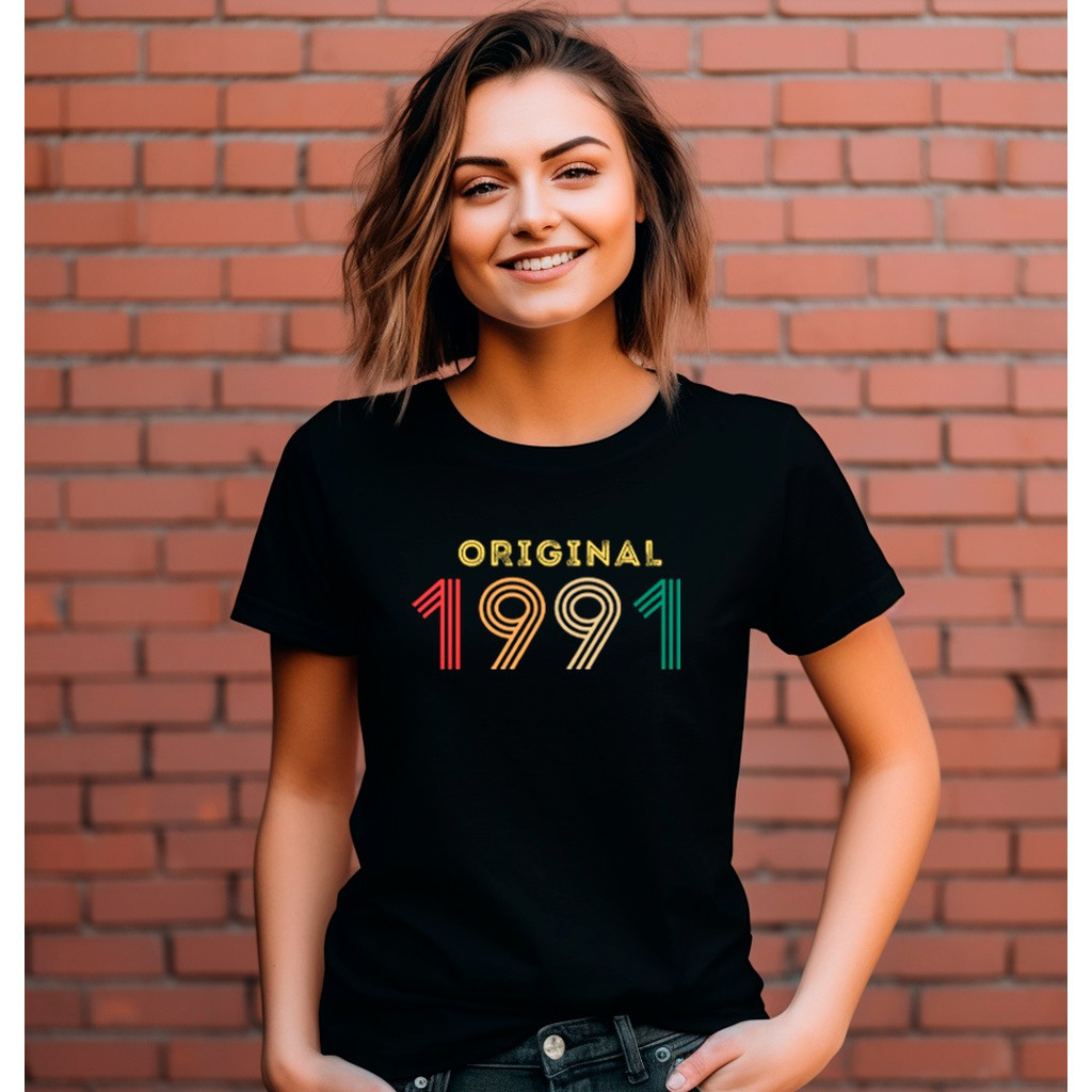 Camiseta Escrito Original 1991 Sou De 1991 Vintage | Shopee Brasil