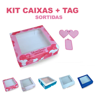 Caixa de Presente com Visor 15x15x4cm | Sortido 25, 50 ou 75 Unidades