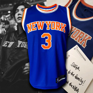 Camisa De Basquete N-BA New York Knicks Team Nicks BK0188 Edição Especial SUGA BTS 3 Tamanhos S-5XL