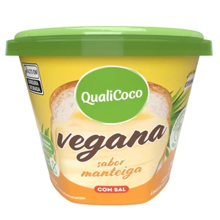 Manteiga de Coco Vegana Com Sal Qualicoco 200g (12 potes)