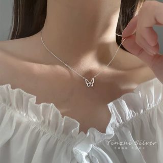 Colar de Diamante Borboleta Oca Cadeia de Clavícula Influenciador de Temperamento Colar Mori Simples
