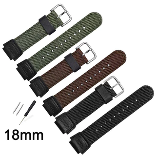 Pronto Stock 18mm Pulseira De Relógio De Lona De Nylon Para Casio Quartzo Digital G-SHOCK AE-1200WH SGW-300 400 AQ-S810W Estilo Militar Feminina Masculina