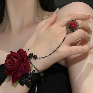 DREJEW Flor de Rosa Pulseira Integrada Versátil Moda Hipoalergênicas