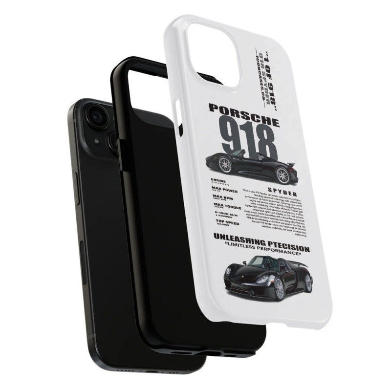 Capa de telefone para iPhone PORSCHE918 Carro Dois em Um Fillin Capa iphone15/14/13Pro/12/11/xr/8p Capa protetora dupla OCUF