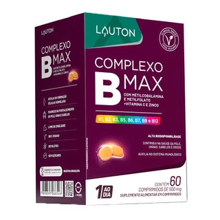 Complexo B Max Lauton + Vitamina C e Zinco 60 Cáps