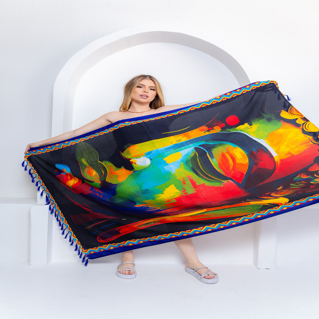 Canga Praia Poliester Buda Saída Moda Beach C16 | Shopee Brasil
