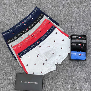[3pcs+Box] Cuecas de Boxer Home Boxer Masculino Moda Calções Suaves e Respiráveis Cuecas de Boxer Trendy