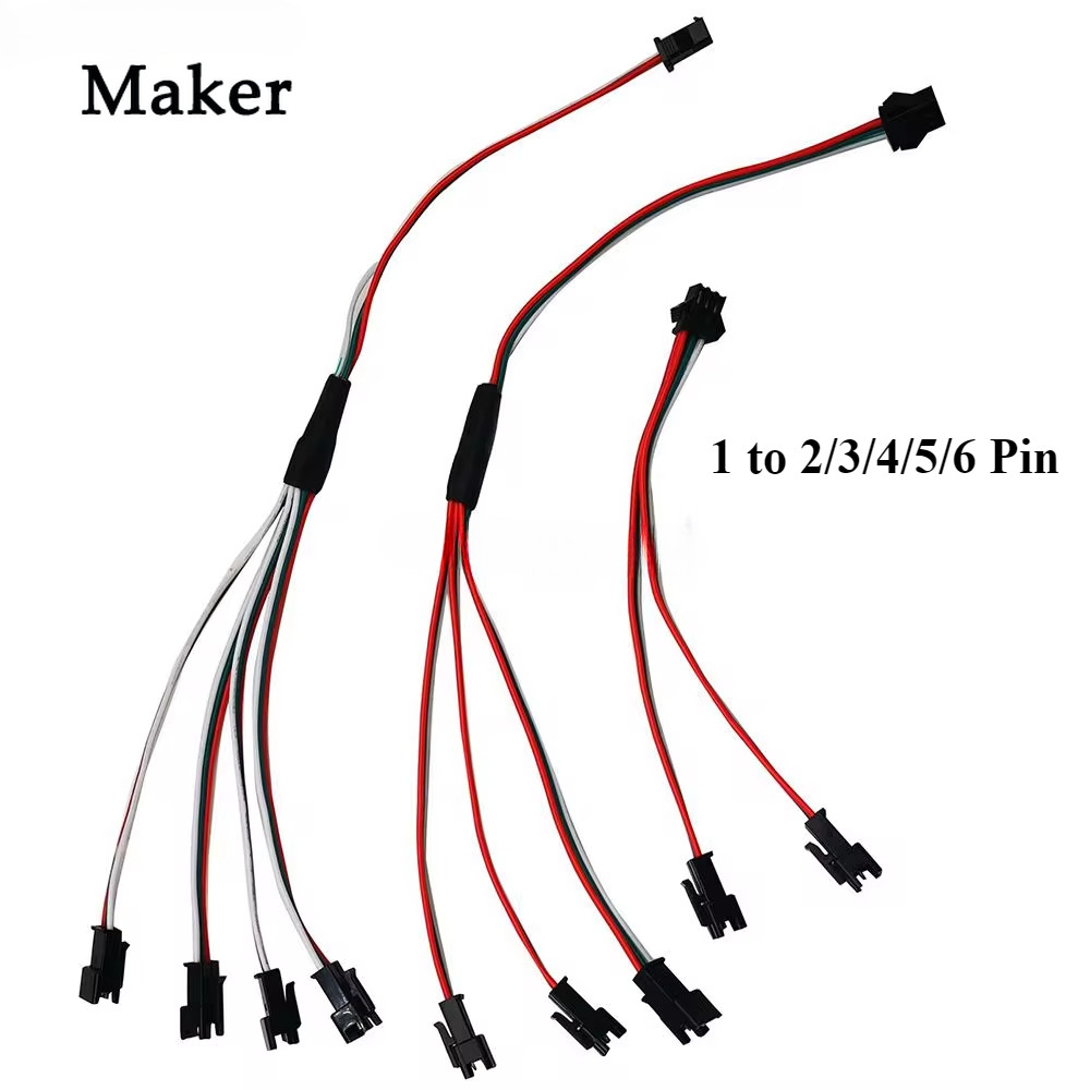 6 Unids JST Divisor De Enchufe JST Macho Hembra Y Cable JST Y Adaptador Paralelo Arnés JST A JR Adaptador Para Traxxas TRX-4 1/10 RC Car Crawler Truck Ventilador De Refrigeración