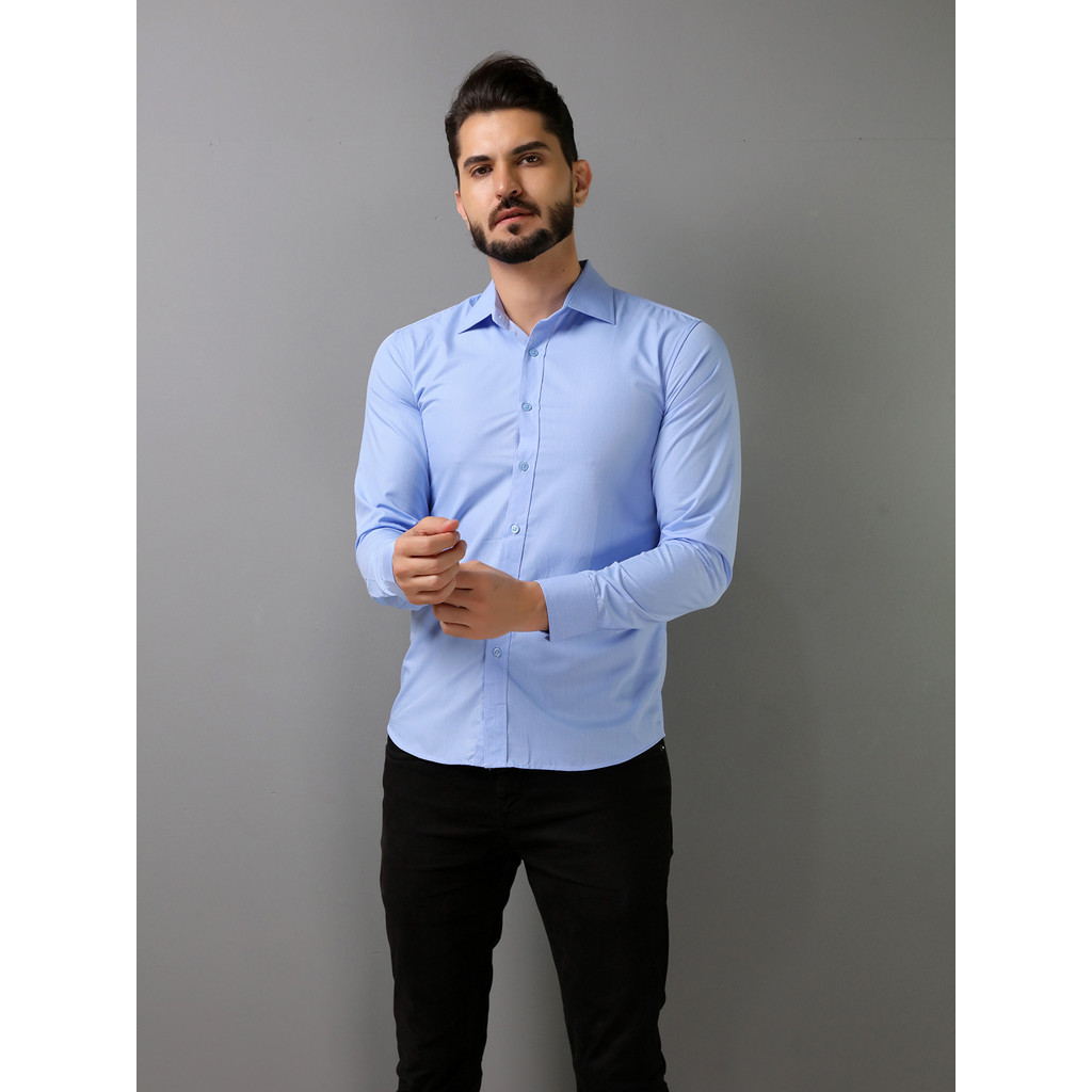 camisa social listra slim fit nao amassa passa fácil fábrica china