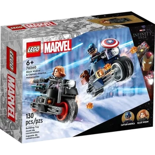 LEGO Marvel - Motocicletas da Viúva Negra e do Capitão América - 130 Peças - 76260