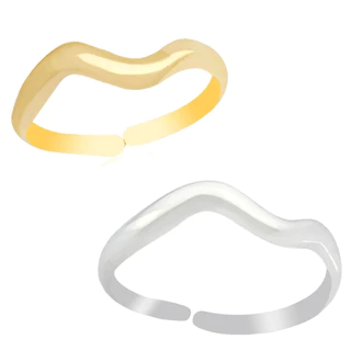 Anel Feminino Liso Moderno Banhado a Prata 925/ Ouro 18k Ajustável em Oferta na Shopee