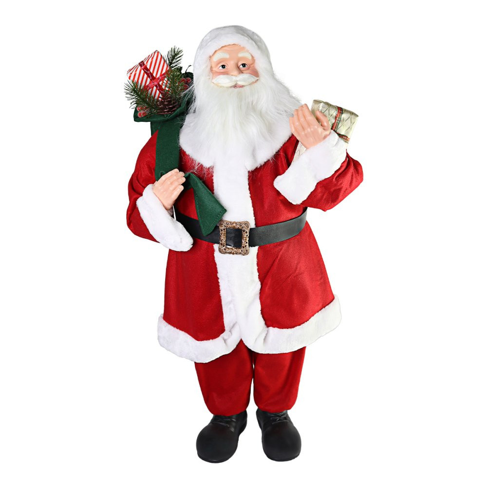 Papai Noel Decorativo 90cm Design Clássico Decoração de Natal Residencial Comercial Condomínios