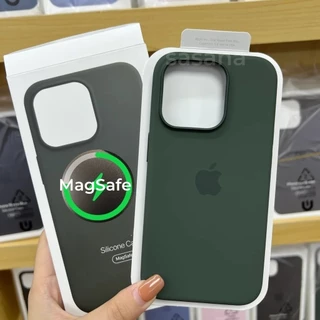 (Oficial 1 : 1) Silicone Líquido MagSafe Verde Escuro Para iphone 16/15/14/13/12/Pro Max/plus/mini Capa De Telefone De Alta Qualidade pop-up Animado