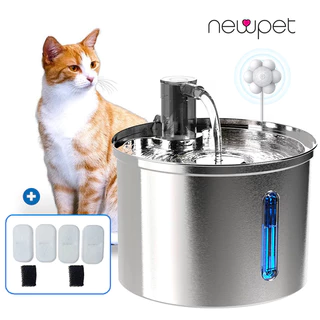 (múltipla escolha) Newpet Aço inoxidável Bebedouro Pet Sensor Inteligente Fonte de Água Para Gatos e Cães Automático Com Super Filtro - BIVOLT