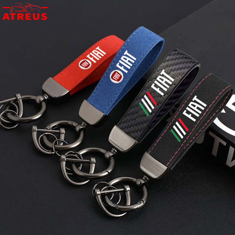 Chaveiro De Carro Fiat Pele De Fibra De Carbono Fivela De Cor Pura Moda ...