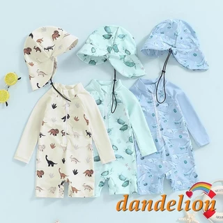 0-3 Anos Bebê Menino Roupa De Banho Baleia Impressão Manga Longa Rash Guard Maiô Chapéu De Sol