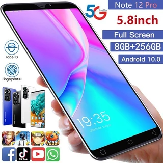 Celular Note 12 Pro 5.8 Polegadas 8 Gb RAM 256 ROM Telefone Android