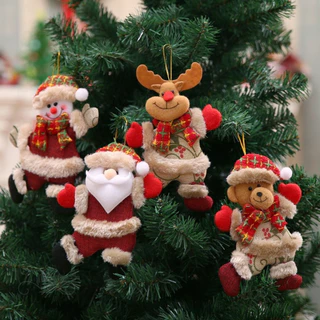 2024 Feliz Ano Novo Ornamentos De Natal DIY Xmas Gift Papai Noel Árvore De Neve Pingente Boneca Pendurada Decorações