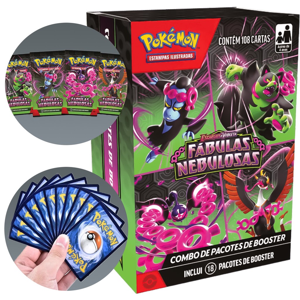 Mini Display Booster Box Pokémon Fabulas Nebulosas Escarlate E Violeta ...