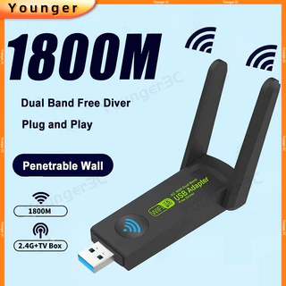 Adaptador Wi-Fi USB3.0 Real De 1800Mbps, 5G, Driver De Banda Dupla, Roteador USB Grátis, Placa De Rede TriBand, Dongle Receptor Para Windows Lapto