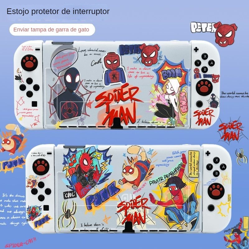 Capa nintendo switch oled Capa Protetora NS Nintendo switch Interruptor Tipo Dividido Case switch spider man