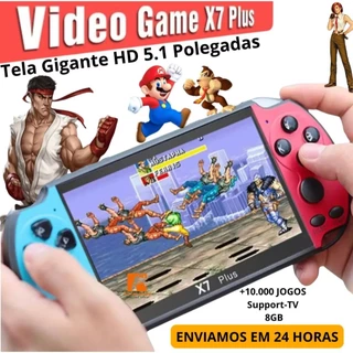 Mini Game Portátil X12/X7 Plus/X50 Tela HD 5.1 16Gb Com 10.000 Jogos Clássico Retrô Joystick GBA SFC
