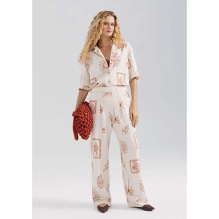 Calça Feminina Reta Estampada Hering