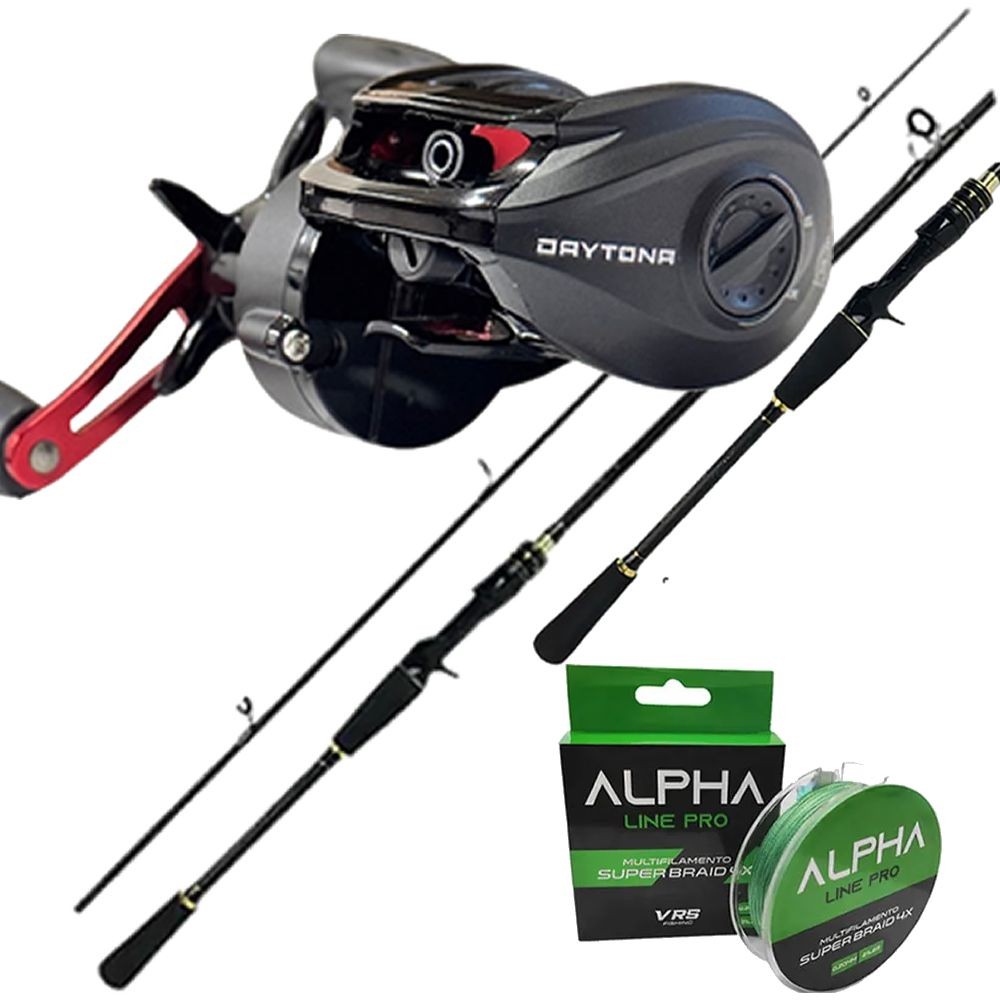 Carretilha Anti Cabeleira 10 + 1 Rolamento Daytona + Vara | Shopee Brasil
