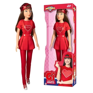 Boneca Gi Aventureira Vermelha 55cm Lucas Neto 1243 - BBRA