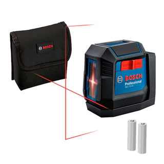 Nível a Laser Bosch 2 Linhas Vermelhas 12M IP55 + Suporte e Bolsa Profissional GLL 12-22