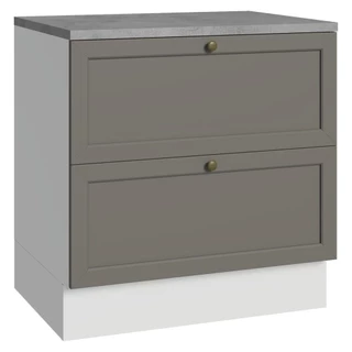 Balcão de Cozinha 80 cm 2 Gavetas Branco/Cinza Vik Madesa em Oferta na Shopee