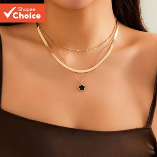 Colar De 3 Peças Em Camadas Separáveis Com Pingente De Folhas De 5 Pétalas Da Sorte , Gargantilha Moderna Para Mulheres em Oferta na Shopee