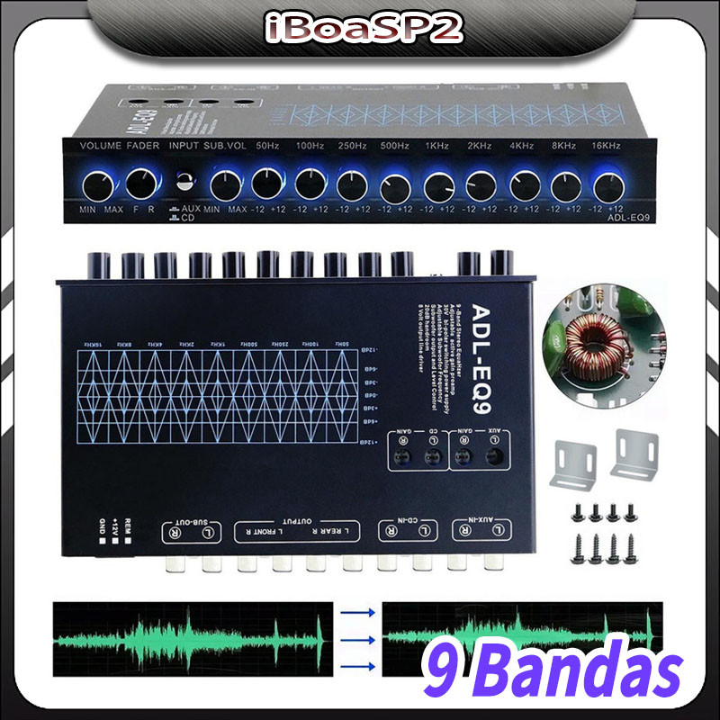 Equalizador Automotivo 9 Bandas Rca Subwoofer 12v Palestrante