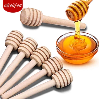 Belifou 40Pcs/Set Barra De Mel De Alta Misturadora De Maçaneta Colher Prática Madeira Agitação Suprimentos Cozinha