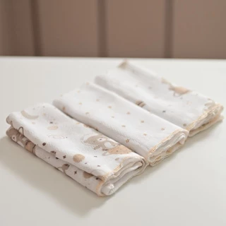 Babetes Pano De Boca com 3 Unidades 100% Algodão 34 cm x 40 cm Enxoval Bebê Paninho