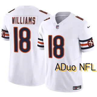 Bordado Camisa Chicago Bears #18 Caleb Williams Vapor F.U.S.E. white Camiseta De Futebol Americana Jersey