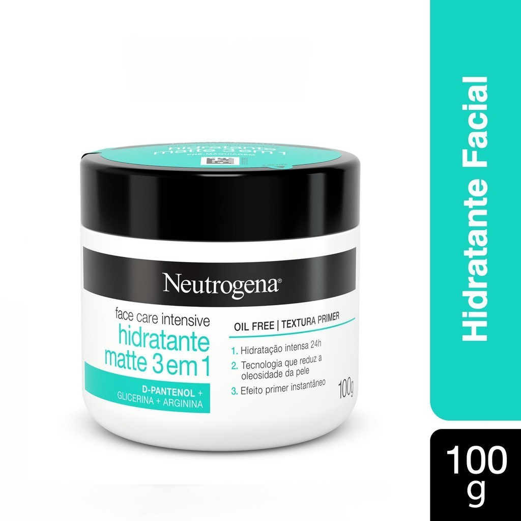 Hidratante Facial Matte 3 em 1 Neutrogena Face Care Intensive 100g