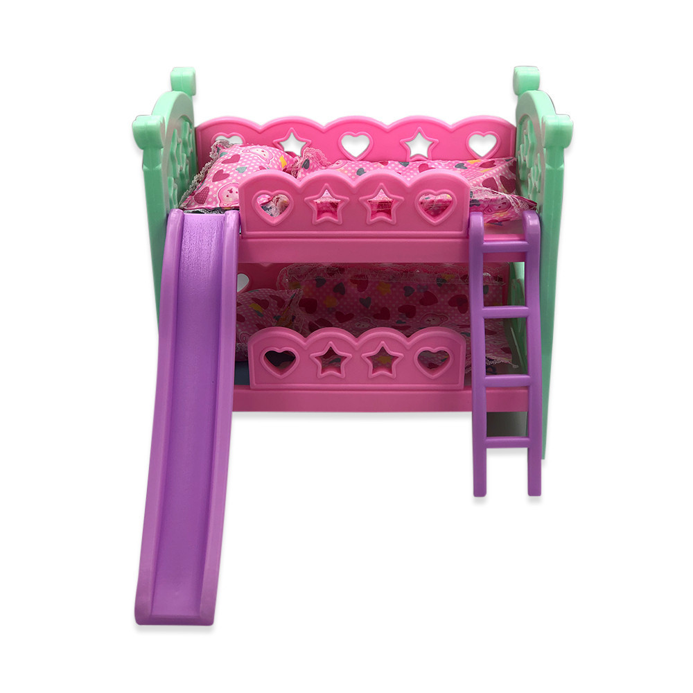 Berço Box Cama para Boneca Travesseiro com Escorregador e Escadinha de ...