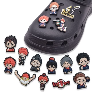 Desenho Animado Haikyuu Jibbitz Para Crocs Mercadoria Jibbits Charme Anime Jibitz Crocks Sapatos Femininos Acessórios Kageyama De Encanto Decoração De Alfinetes