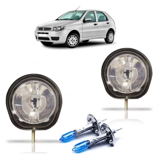 Kit Par Farol de Milha Auxiliar + Par Lâmpada H1 Palio G3 2004 A 2012