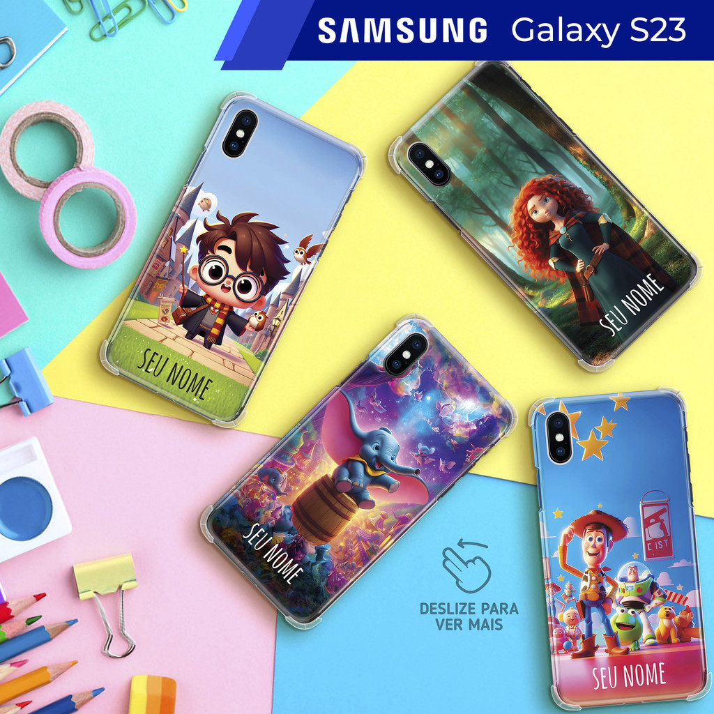 Capa Capinha - Samsung Galaxy S23 - Personagem de Desenho Animado Criado por IA