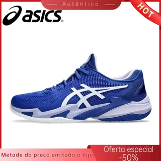 (Masculino e Feminino) Asics Court FF 3 Novak Clay Blue Fresh Air Ténis de tênis antiderrapante Respirável
