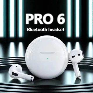 Fone De Ouvido Original Pro 6 TWS Sem Fio Bluetooth 5.3 Mini Com Caixa De Carregamento De Microfone Para Fones Xiaomi Huawei