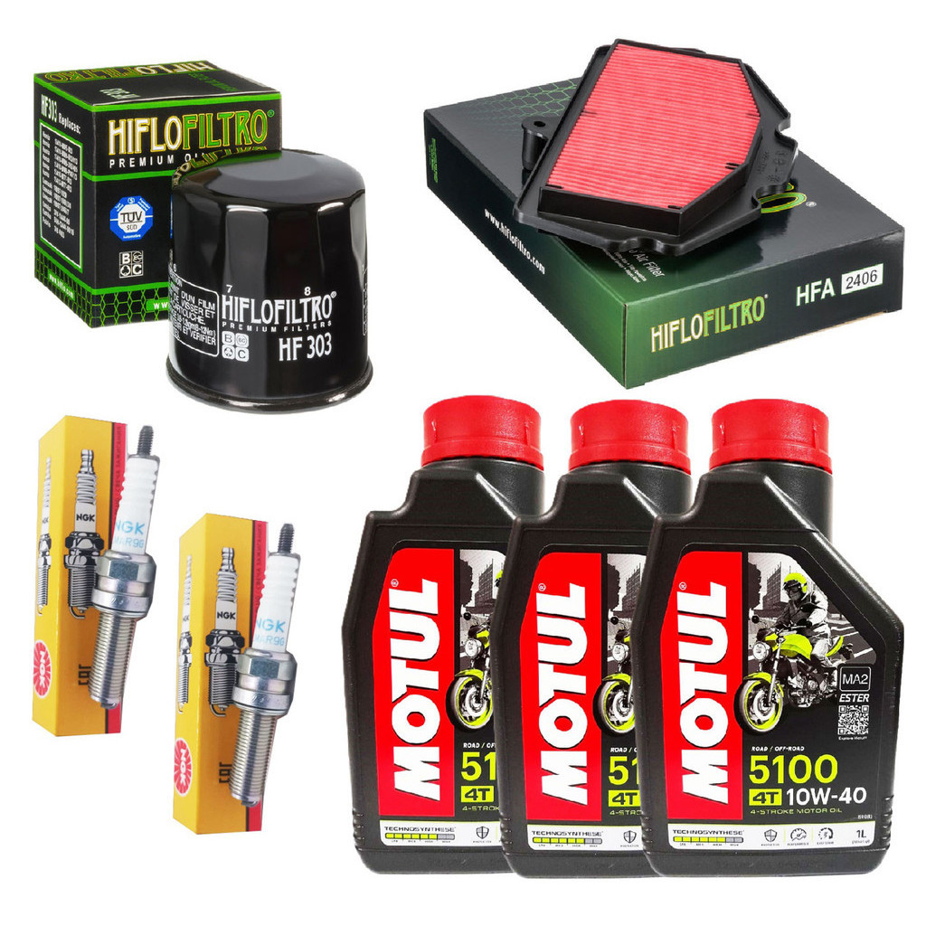 Kit Revisão P/ Kawasaki Z400 Ninja 400 Troca Óleo Motul 10w40