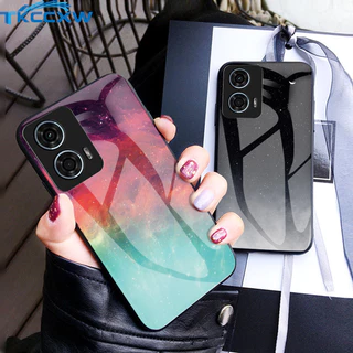 Para Motorola Moto Edge 50 30 40 20 Fusion Pro Ultra Neo G24 G7 Power Play Case Starry Sky Vidro Temperado Estrutura De Silicone Macia Capa Dura Telefone