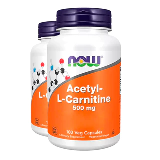 Kit 2x Acetil L-Carnitina 500mg Now Foods 100 Veg Cáps Importado/Made in Usa